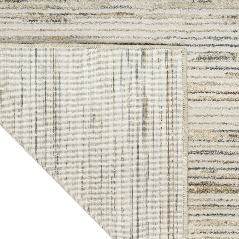 Calvin Klein CK078 Summit 2'2" x 10' Ivory Multicolor Modern Indoor Rug, Runner 2'2" x 10'