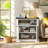Farmhouse Nightstand With Charging Station, 24” Large End Table With Barn Doors-1062372947