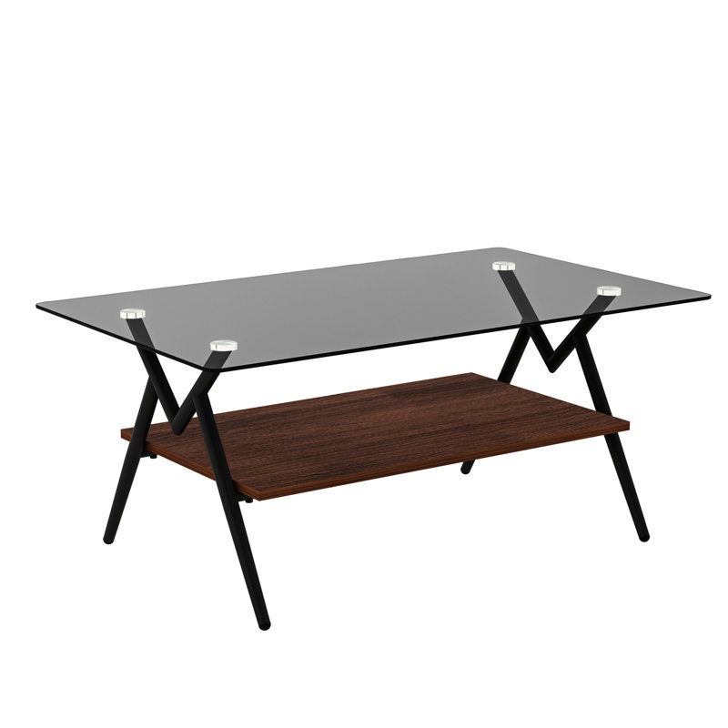 Rectangle Coffee Table, Modern Table, Gray, Brown/Black