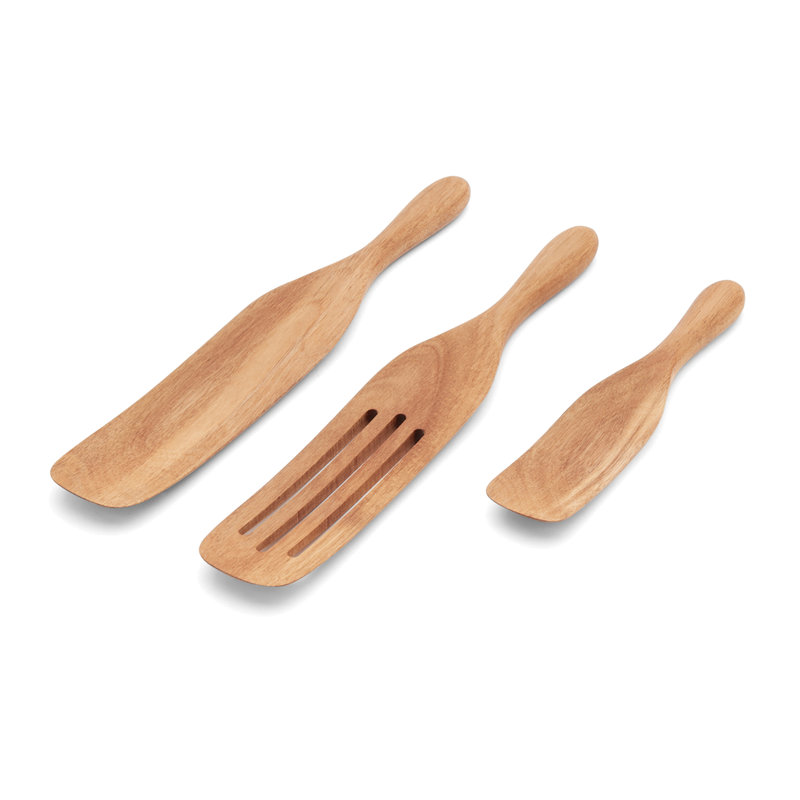 Fox Run Brands Brands 3-Piece Acacia Wood Spurtle Set (Stirring Spatula/Spoon)