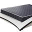 Matelas pleine grandeur imperméable de 6 pouces avec tissu losange bleu marine et mousse haute pour un sommeil confortable, un matelas respirant