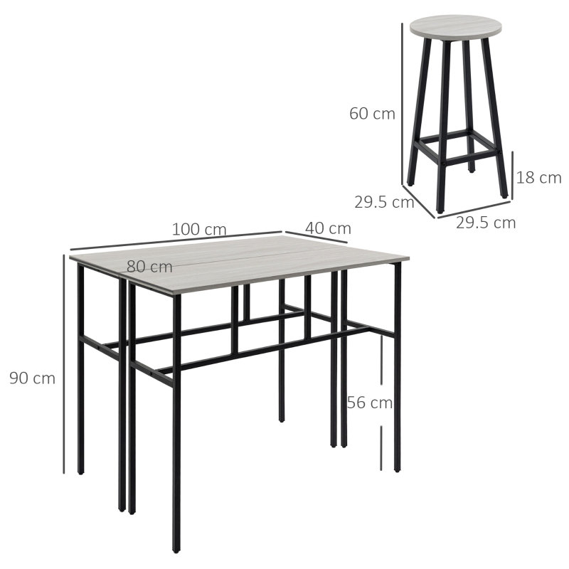 100 Bar Cabinet, Black/Gray