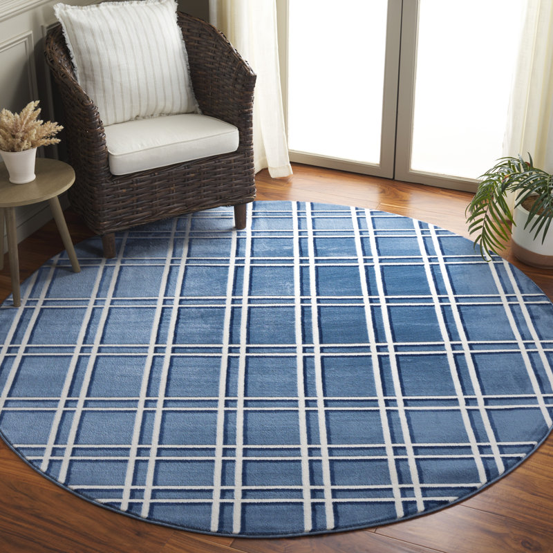 Tapis à carreaux Dili Performance, Rond 6 pi 7 po