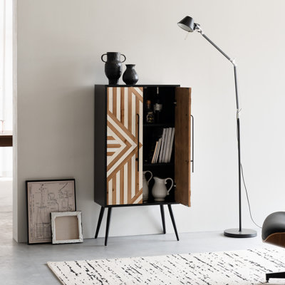 Mahisha 50” Tall Accent Cabinet With Reclaimed Wood Doors
