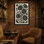 Plantes et fleurs à motif floral noir sur fond crème