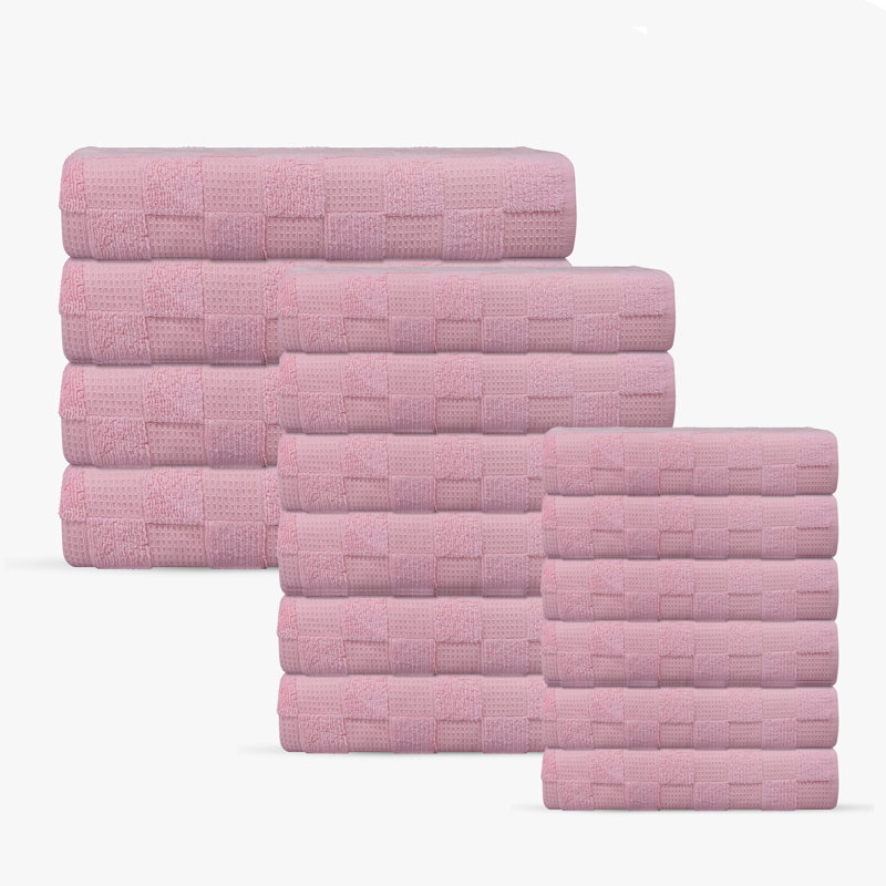 Taylorlynn 16 pcs Turkish Towels Set, Blush