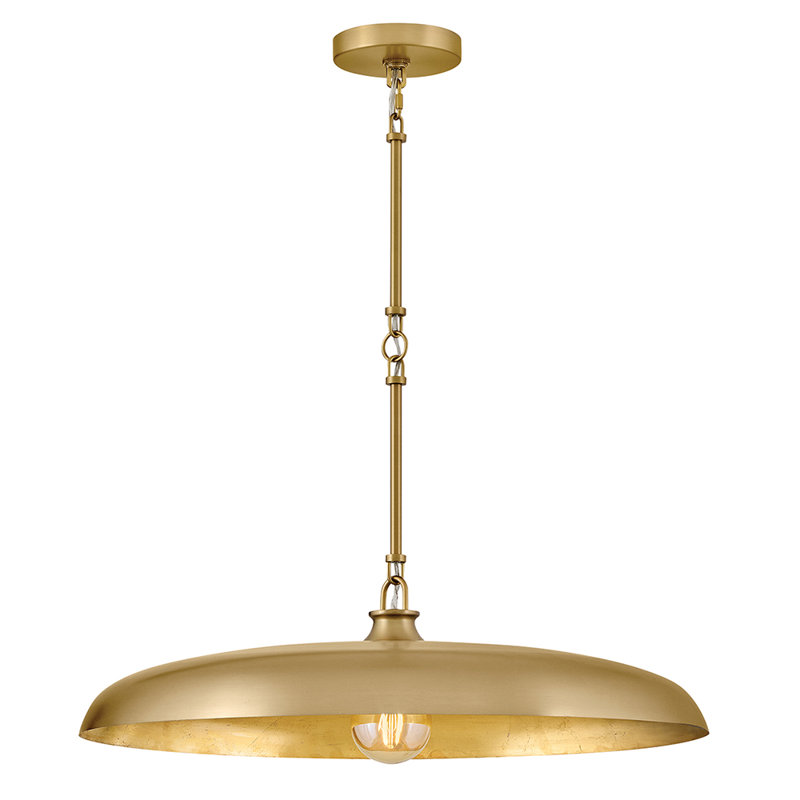 Sadie 1 - Light Steel Chandelier, Lacquered Brass, 8" H x 24" W x 24" D