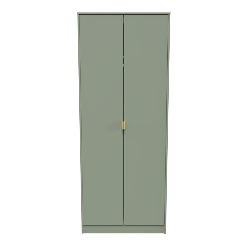 Fully Assembled 2 Door Wardrobe, Reed Green, 197cm H x 74cm W x 53cm D