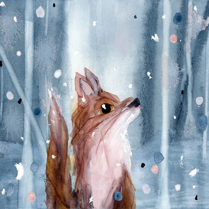 Ensemble de housse de couette en microfibre DiaNoche par Dawn Derman - Red Fox Snow