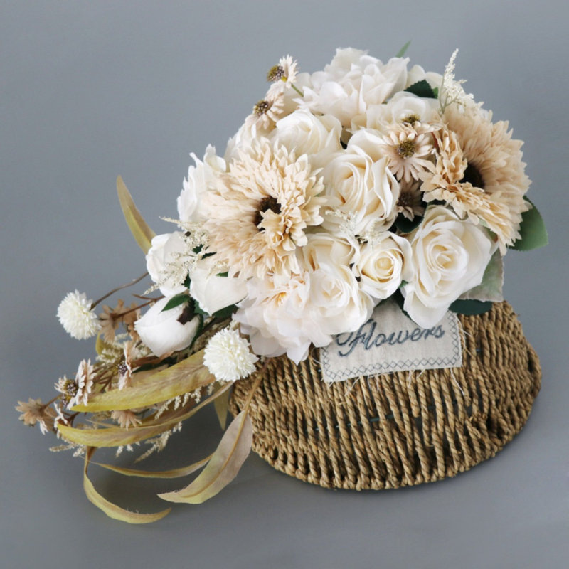 Bouquet de mariage de la mariée Bouquet en cascade pour le mariage de la mariée Fleurs artificielles Bouquet de mariage romantique rustique