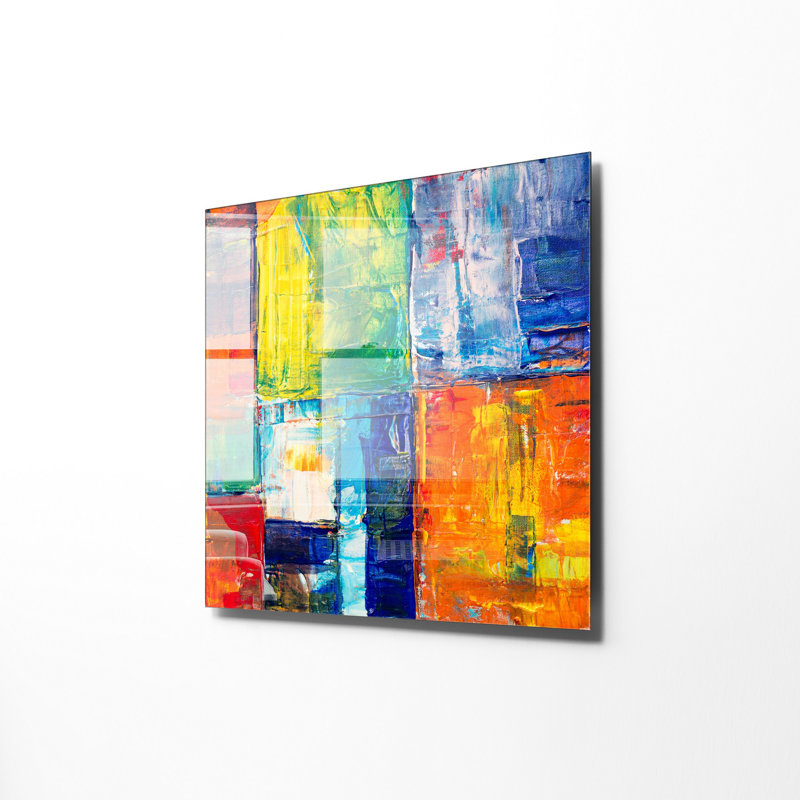 Élégante peinture décorative en verre trempé de 15,7 po x 15,7 po | 100% verre trempé, épaisseur: 0,16 pouce | Parfait pour la décoration intérieure, l'esthétique moderne et l'exposition d'art mural unique