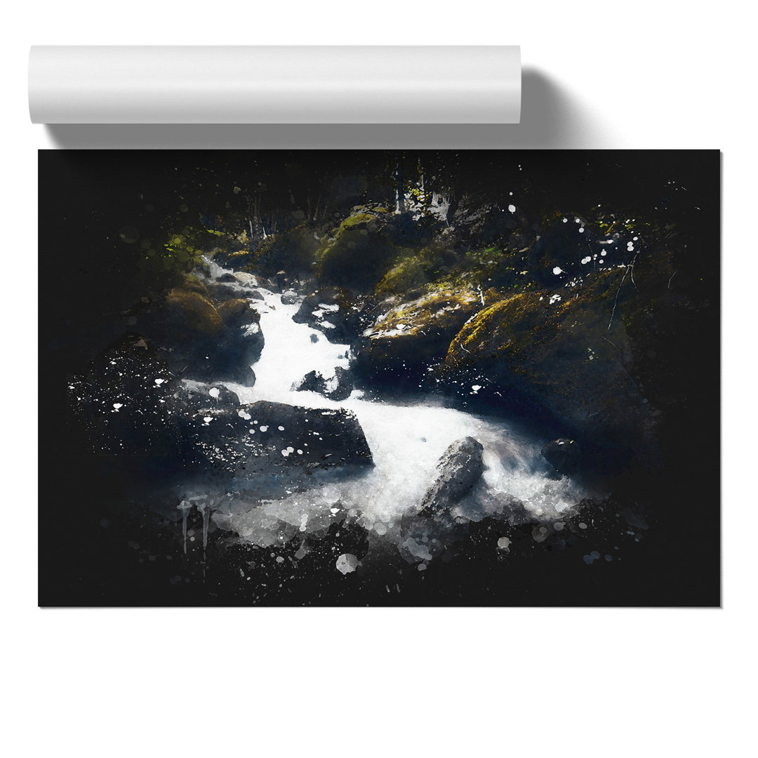 Forest Stream Paint Splash - Frameless Print
