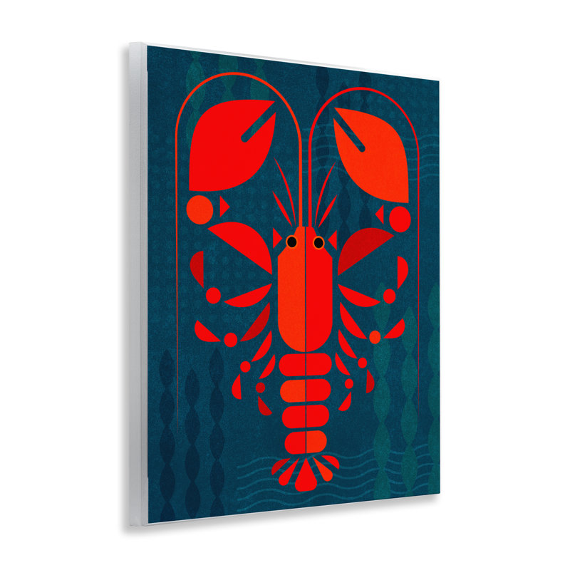 Art mural en forme de homard nautique par June Erica Vess