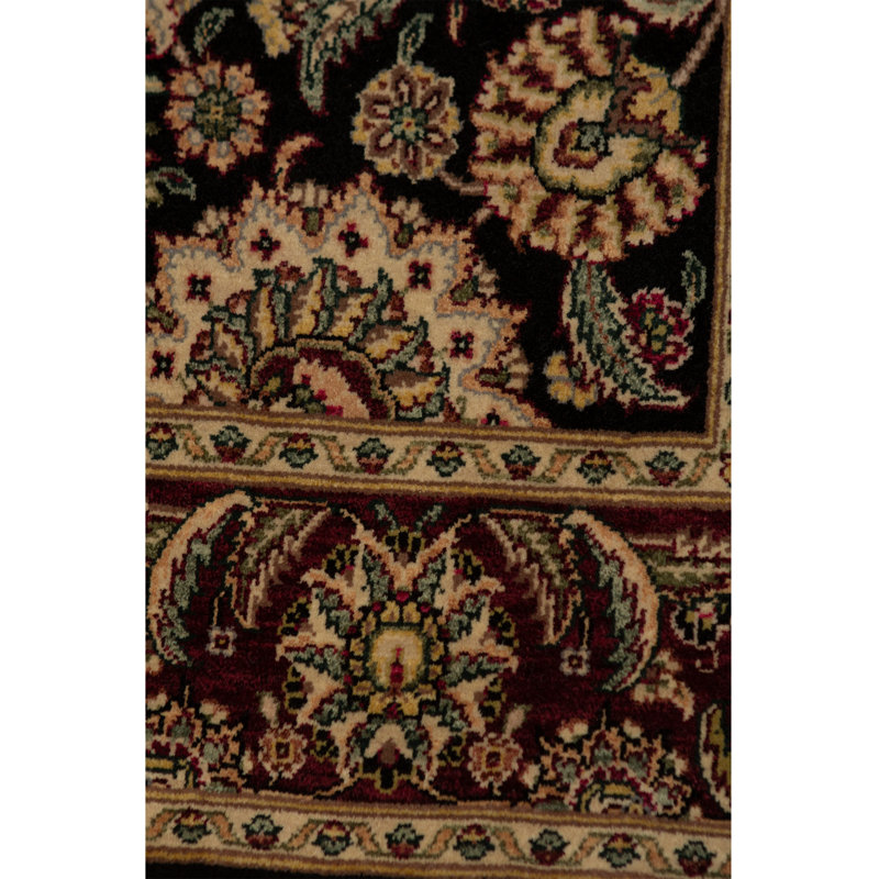 Tapis oriental noir / vin en laine noué à la main Manchuria
