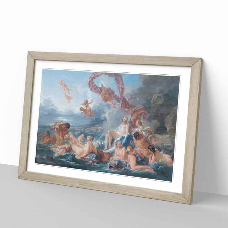 The Triumph of Venus by Francois Boucher - Picture Frame Painting, 48cm H x 65cm W x 2cm D, Oak Framed
