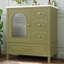 Meuble-lavabo 30 po avec lavabo en céramique et portes semi-transparentes-684774879