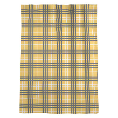 Plaid Sheer Rod Pocket Single Curtain Panel