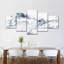 Gris et blanc abstrait 5 pièces-2125909005
