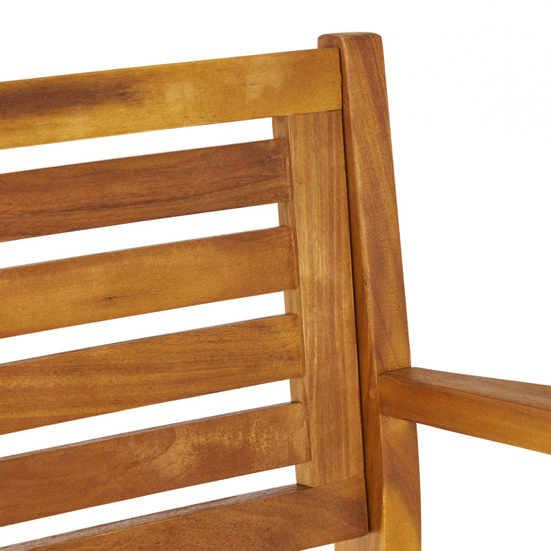 Ensemble de tabourets d'extérieur en bois d'acacia avec coussin résistant aux intempéries