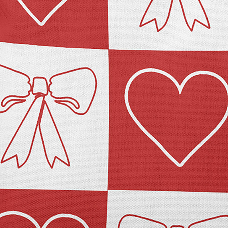 Coussin Sweet Bows and Hearts, 18 po x 18 po, Orange-rouge