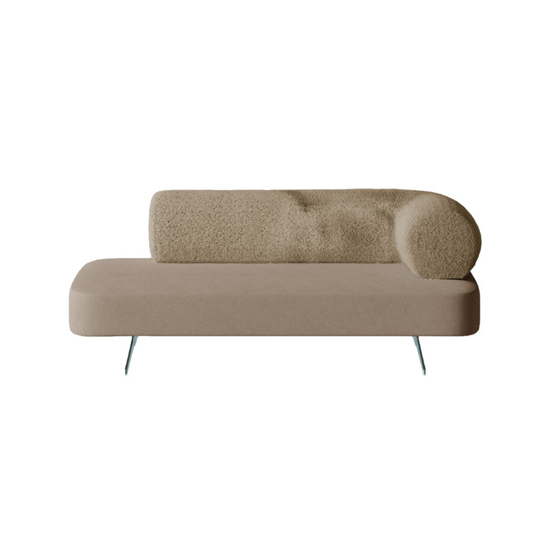 Carmel 2 Seater Velvet Sofa, Beige, 67cm H x 170cm W x 80cm D