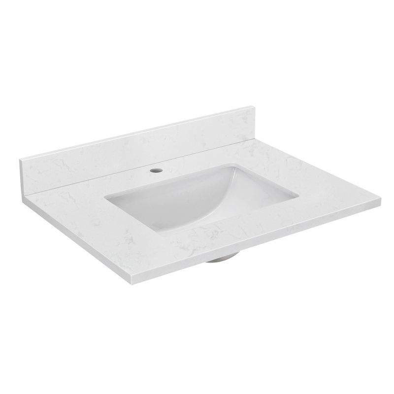 30" Engineered Stone Single Bathroom Vanity Top With Sink