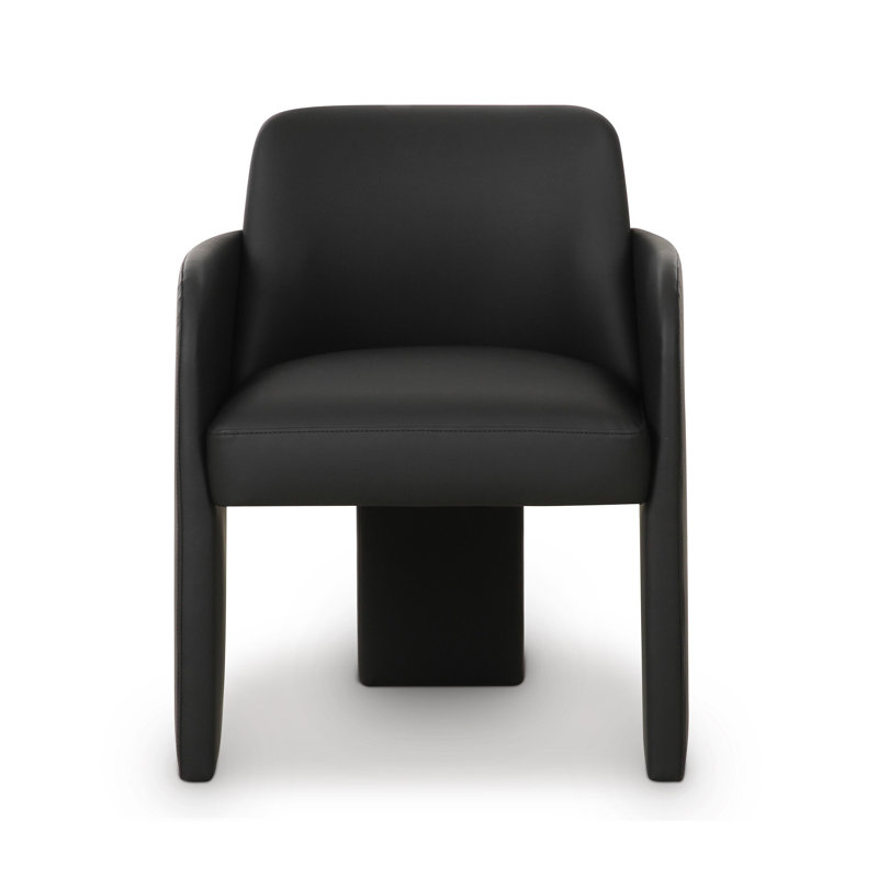 Vegan Leather Dining Chair, Black