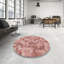 Tapis brun à motifs/zone rose pâle-1572881694