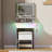 Vanity Desk, Makeup Vanity With Led Light Mirror, Small White Vanity With A Super Large Drawer And Power Outlet, 3 Color Lighting Modes Makeup Table For Bedroom, Dressing Room