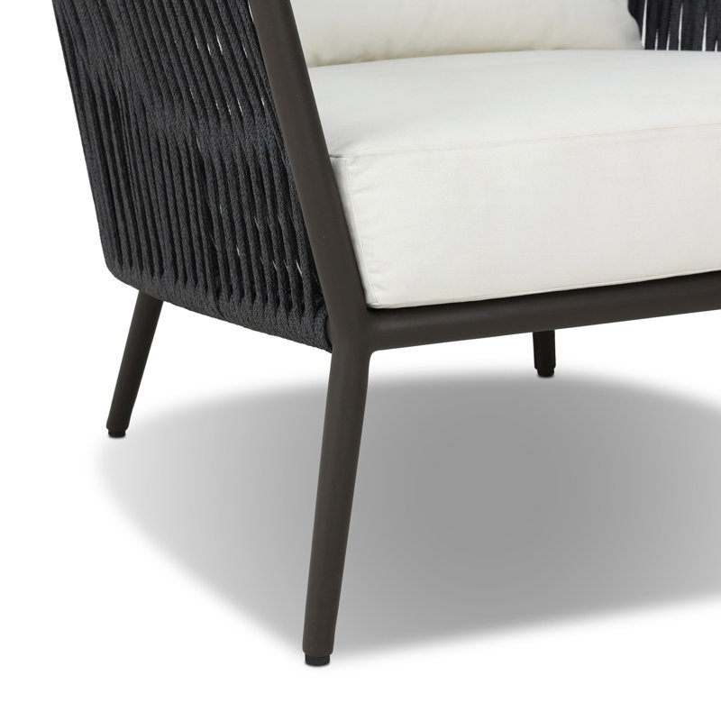 Porto Outdoor Lounge Chair, Arashi Salt Cushion/Bronze Frame, Acrylic