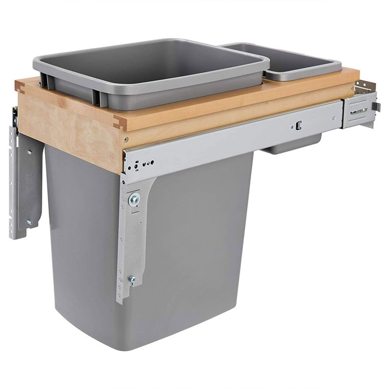 Rev-A-Shelf Pull Out Top Mount Trash Can w/Soft-Close, 8.75, 17.88" H x 12" W x 23.25" D