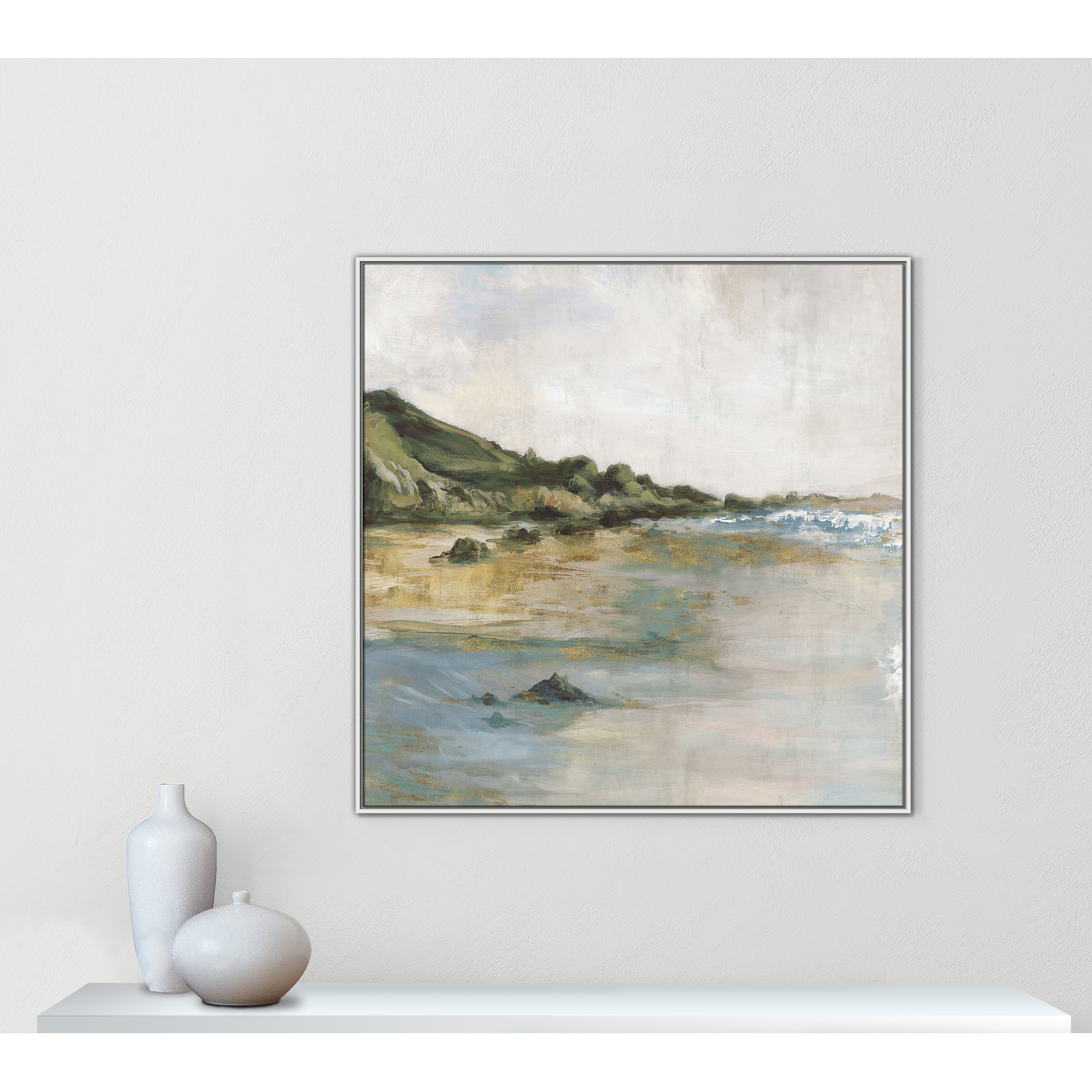 Cordoba "Tide's Edge" Print, 46.5" H x 46.5" W, White