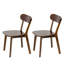 Ensemble de 2 chaises de salle à manger 100% naturelles en bois massif naturel avec dossier courbé et patins réglables, noyer, ensemble de 2