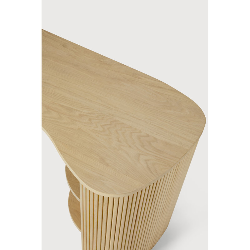 Roller Max Solid Wood Executive Desk, Oak Varnish