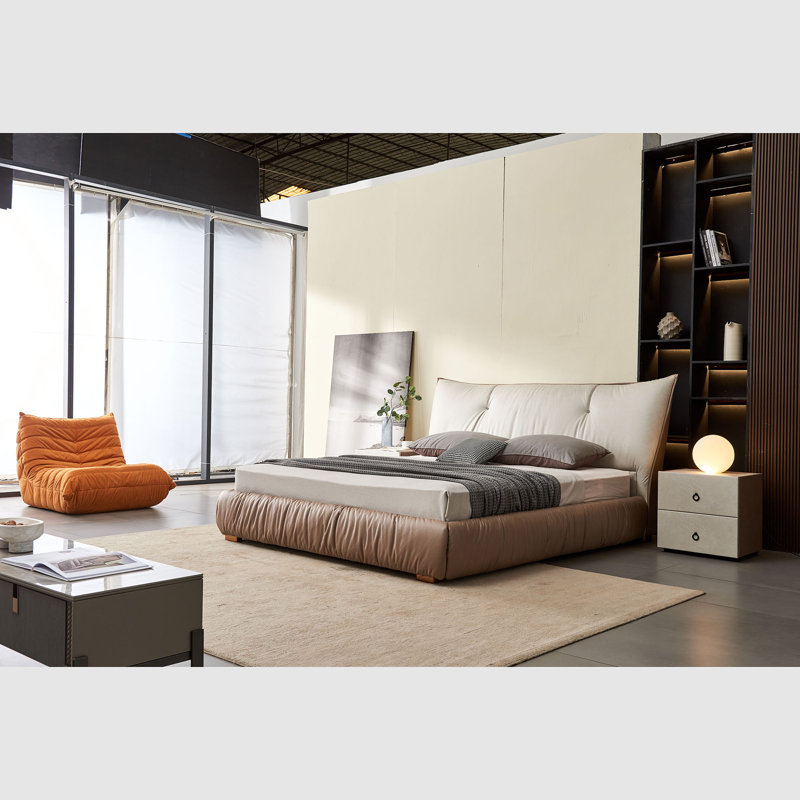 Upholstered Wingback Bed