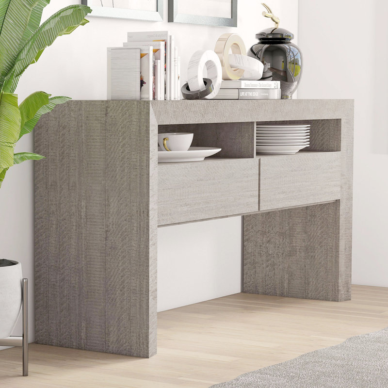 Armoire de rangement avec tiroirs Farmhouse, Gris clair