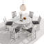 Ensemble de table de salle à manger à rallonge 5 pièces avec 4 chaises rembourrées, ensemble de table de cuisine à hauteur de comptoir ronde en bois massif et chaises, ensemble de table de salle à manger de style campagne moderne de style Mid-Century-1082675659