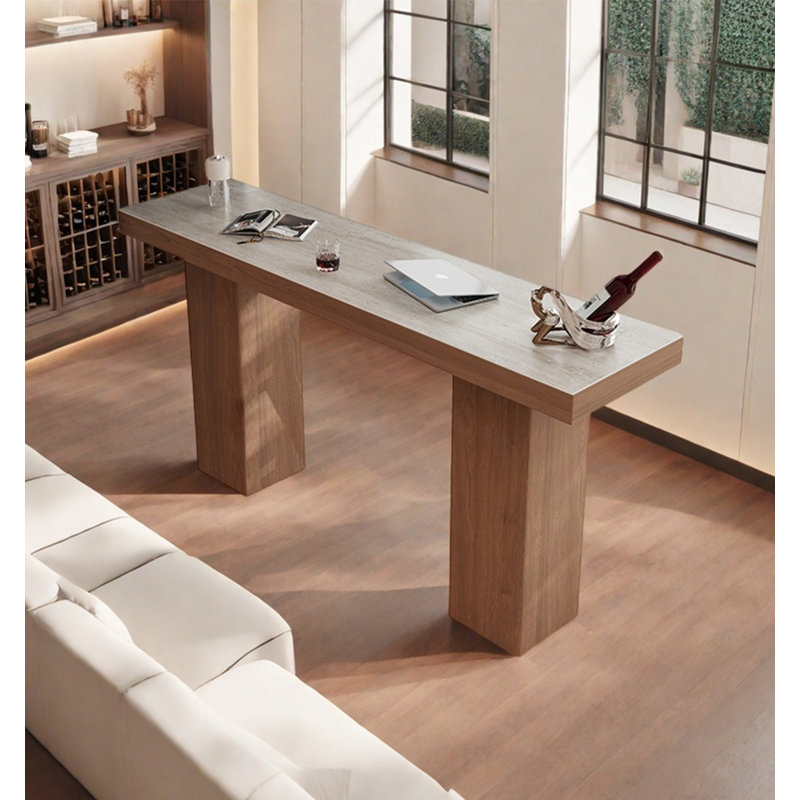 Table de bar style français en pierre, H 39,37 po x L 86,61 po x l 19,69 po