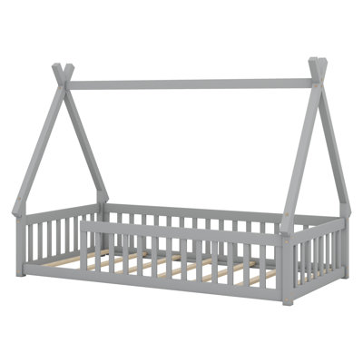 Tent-Shaped Floor Bed, Bed With Guardrails