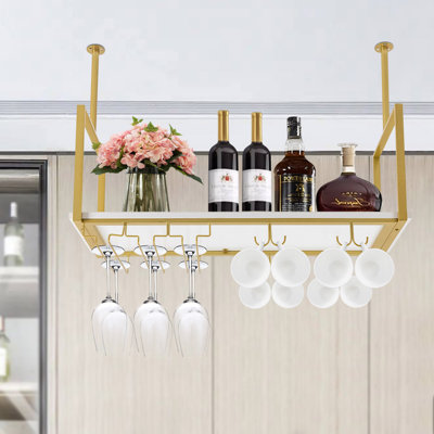 Golden Ceiling Wine Glass Rack - 36.5 Inch