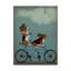  Art mural sur toile tendue - art mural Fab Funky «Basset Hound Tandem» pour le salon, la chambre à coucher ou le bureau - 14 x 19-33416776