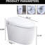 Bidet de toilette intelligent, siège chauffant, télécommande, nuit. Céramique, largeur de 15,19 po, poids du colis de 100,31 lb, chasse occultante, fermeture en douceur. Blanc - profondeur 26,96 po, largeur 19,48 po