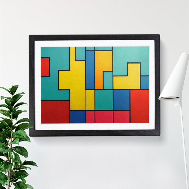 Cubism Abstract Vol.2 - Framed Print, Black, 46cm H x 64cm W x 2cm D