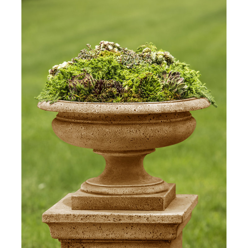 Palazzo Handmade Urn Planter, Travertine
