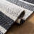 Bardon Flat Weave Wool/Cotton Striped Rug in Black-588316847