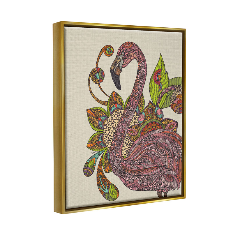 «Flamingo Bold Paisley Botanicals Complex Floral Détails» par Valentina Harper, impression sur toile tendue