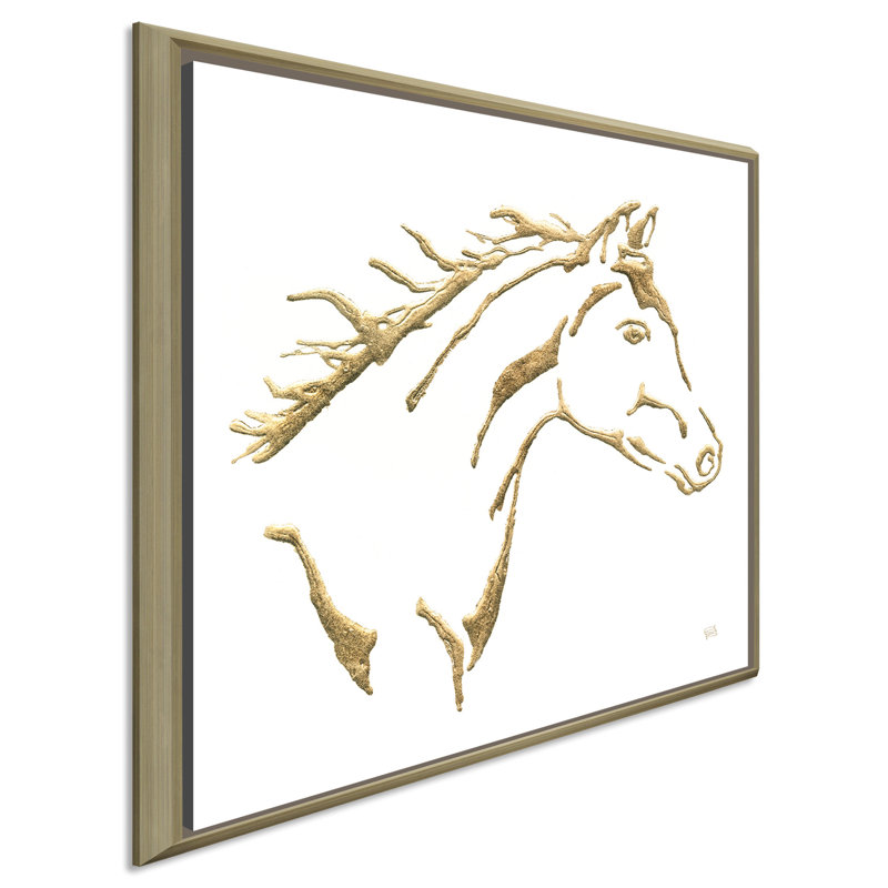 «Gilded Filly» sur acrylique blanche par Christ Paschke - reproduction d'art sur toile, H 21,5 po x l 21,5 po x P 2 po