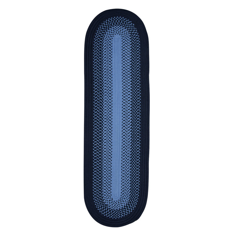 Tapis bleu marine / bleu intérieur / extérieur Herewardus, Tapis de couloir 2 pi x 11 pi