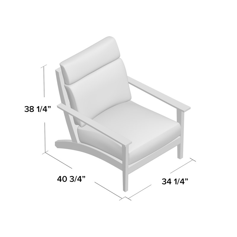 Kennebunkport Patio Chair with Cushions, Oak, Dove Sunbrella® Linen, Welt + Standard fill