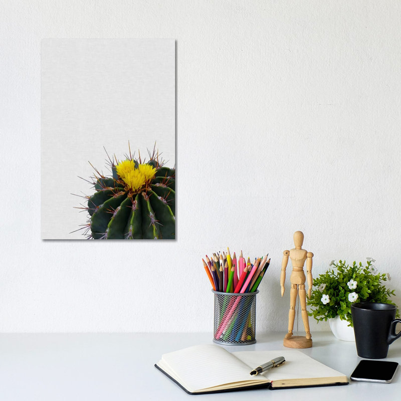 Cactus Flower 1 Piece Wrapped Canvas Painting, 20.32 cm H x 30.48 cm W